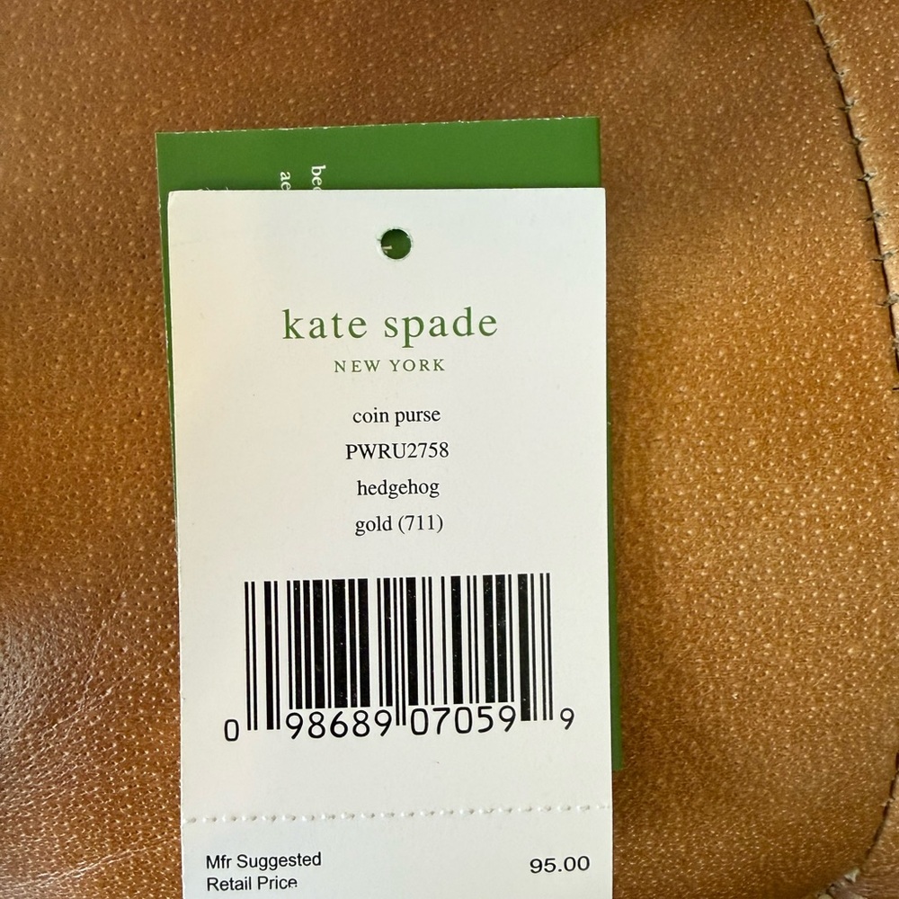 Kate Spade Gold Hedgehog Coin Purse NWT - Picture 3 of 4